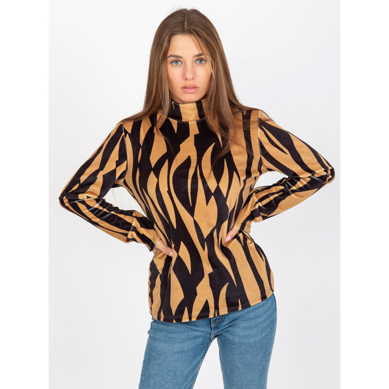 RUE PARIS Béžovo-čierny rolák so vzormi -RP-BZ-8187-1.02X-pattern 57951001