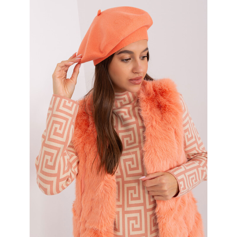 ITALY MODA Oranžový štýlový baret -AT-SK-231305.85P-peach 57953460