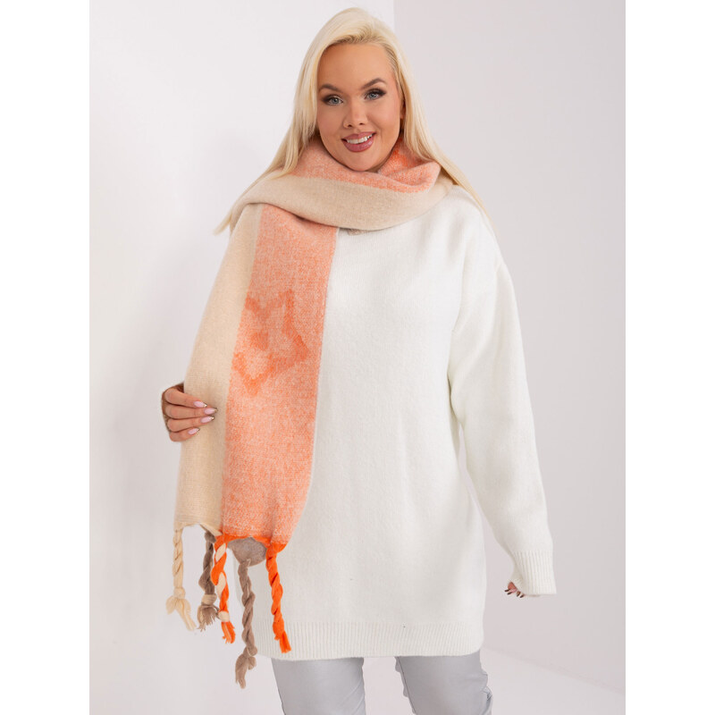 ITALY MODA Svetlooranžový široký šál so strapcami AT-SZ-2316.01P-light 57953924