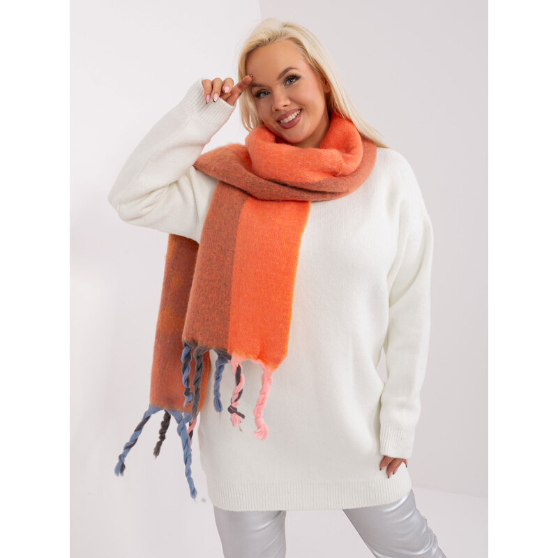 ITALY MODA Oranžový široký šál so strapcami AT-SZ-2316.01P-orange 57953926