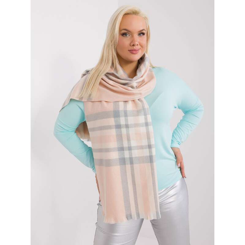 ITALY MODA Svetloružový vzorovaný šál AT-SZ-23125-1.26-light pink 57953942