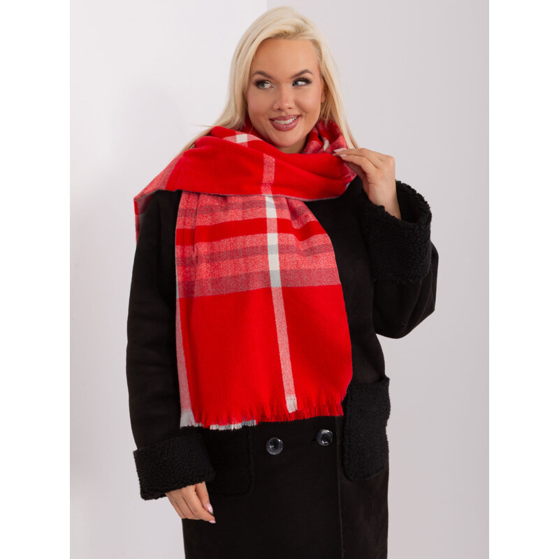 ITALY MODA Červený vzorovaný šál AT-SZ-23125-1.26-red 57953943