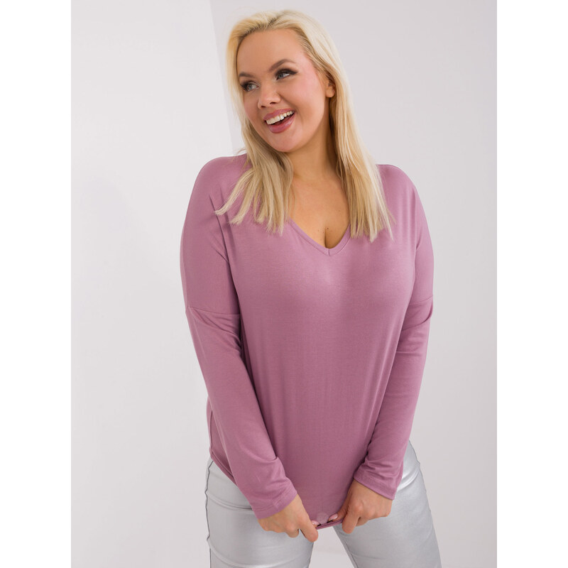 RELEVANCE Ružové tričko s dlhým rukávom -RV-BZ-7302.23-dark pink 57953946