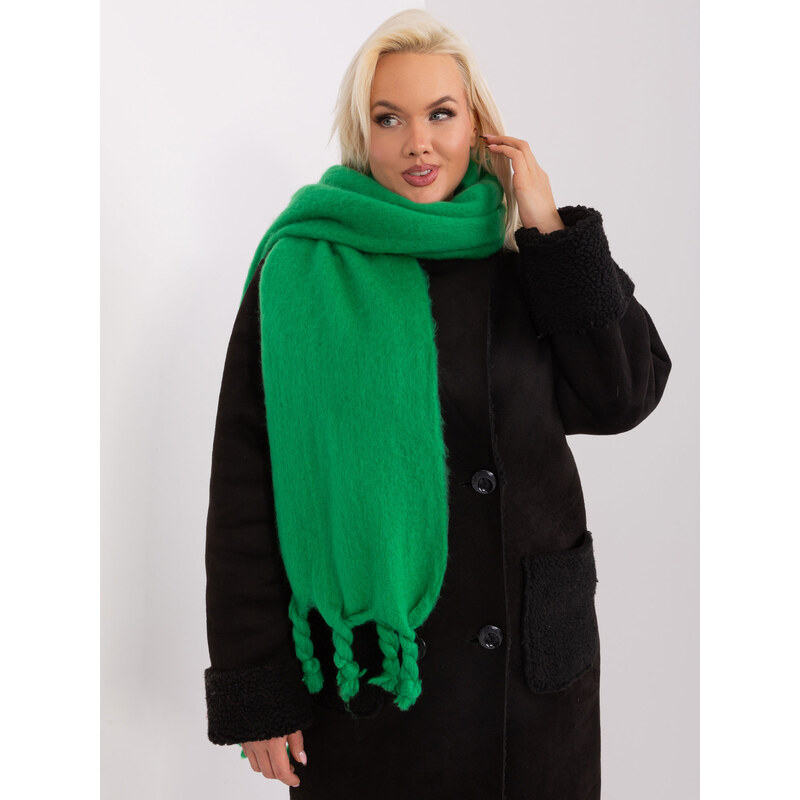 ITALY MODA Zelený šál s vrkočmi -AT-SZ-2313502.47P-green 57953957