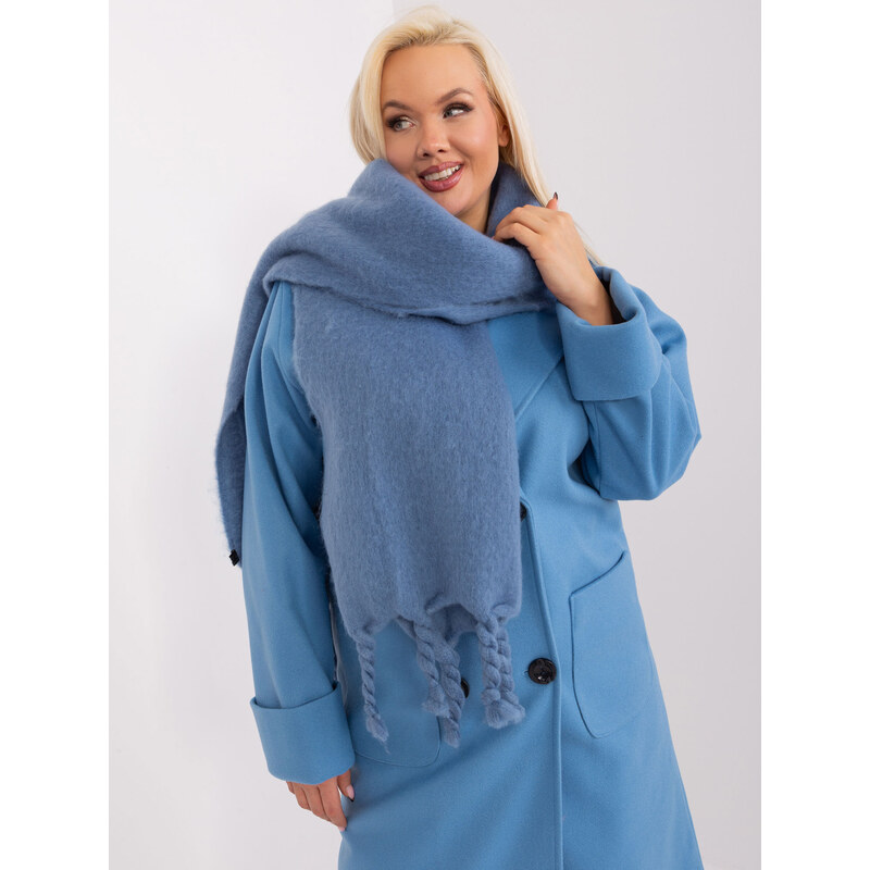 ITALY MODA Modrý šál s vrkočmi AT-SZ-2313502.71P-dark blue 57953958