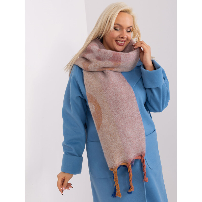 ITALY MODA Fialový šál s vrkočmi a vzormi AT-SZ-2316.10P-purple 57953977