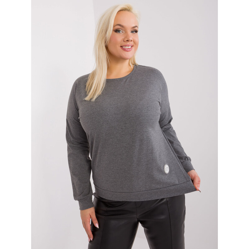 RELEVANCE Tmavosivé jednofarebné tričko RV-BZ-9258.22-dark grey 57953989