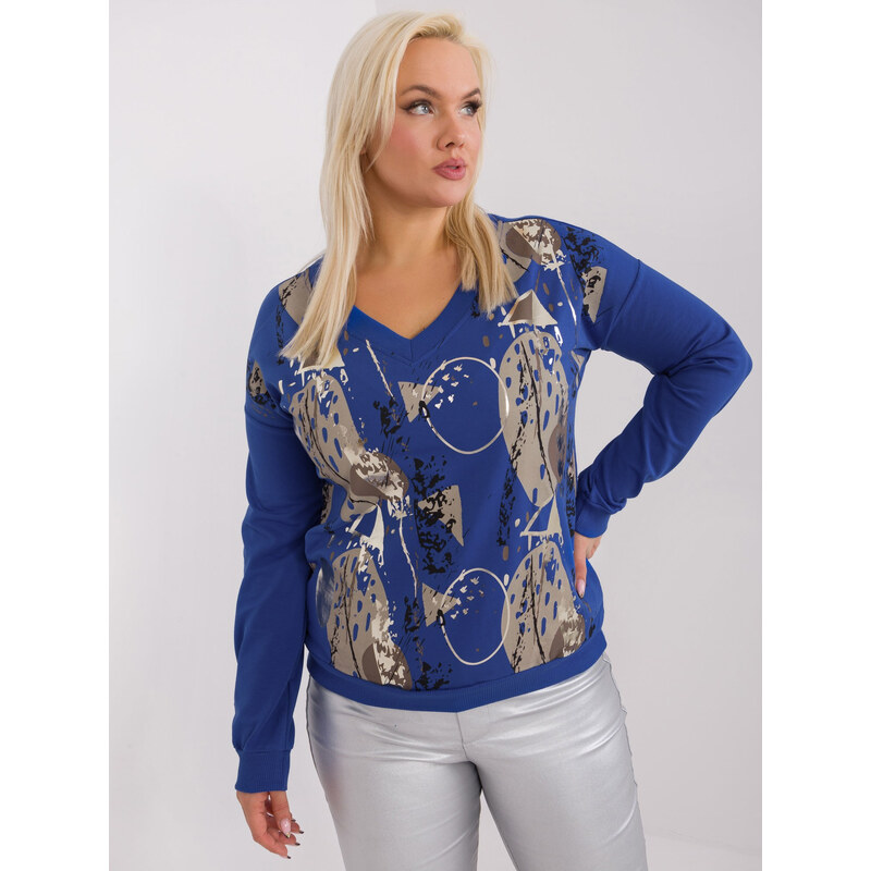 RELEVANCE Modré tričko s potlačou RV-BZ-9246.13-kobalt 57954002