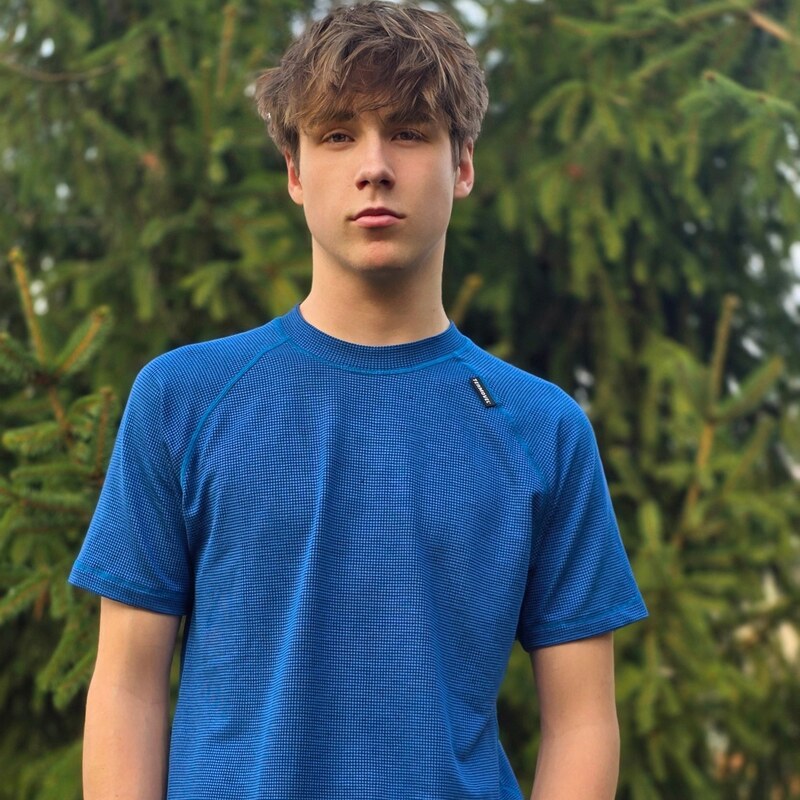 TERMOVEL Tmavomodré pánske termo tričko s krátkym rukávom 65151758