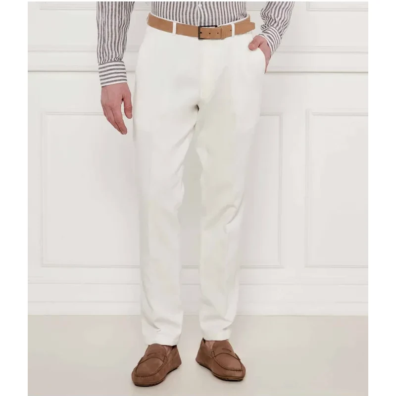 Oscar Jacobson Nohavice Dandy | Slim Fit | s prímesou ľanu 62955162