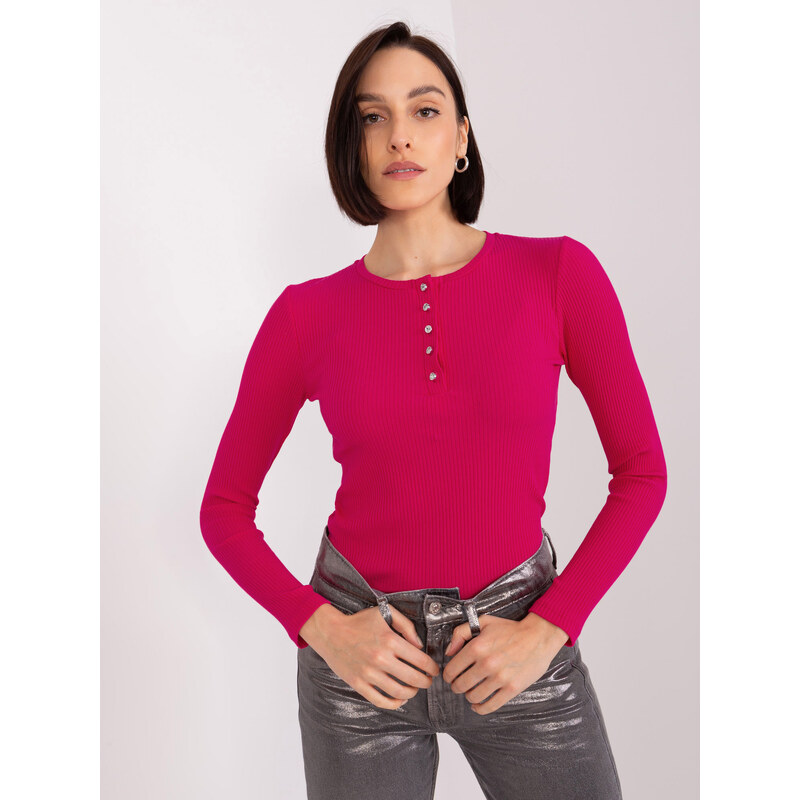 BASIC FEEL GOOD Fuchsiové rebrované tričko RV-BZ-9211.28P-fuchsia 47014224