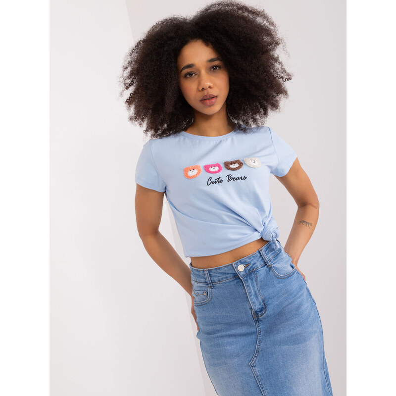 BASIC FEEL GOOD Svetlomodré tričko s potlačou RV-BZ-9625.56-light blue 52670812