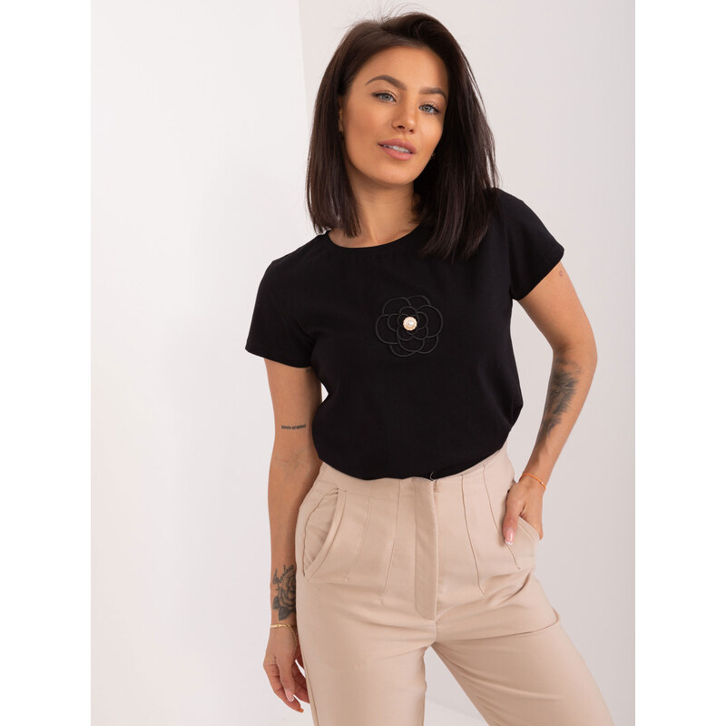 BASIC FEEL GOOD Čierne tričko s potlačou RV-BZ-9636.45--black 52670807