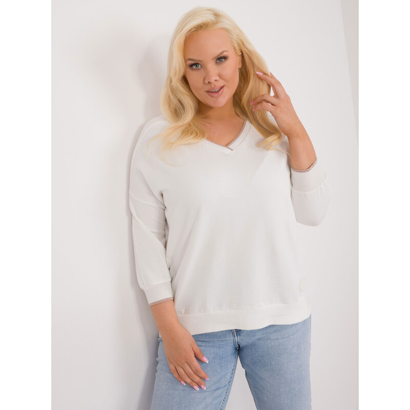 RELEVANCE Smotanové tričko s výstrihom do V RV-BZ-9343.33-ecru 57955133