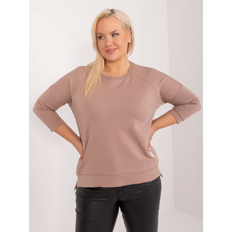 RELEVANCE Tmavobéžová ľahká basic mikina RV-BZ-9221.95-dark beige 57955601