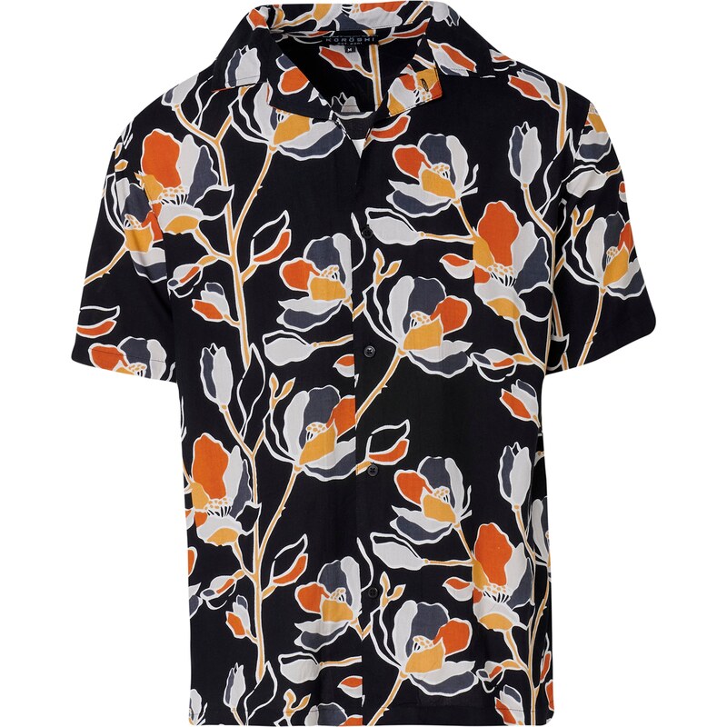 KOROSHI Košeľa tmavosivá / oranžová / čierna / biela 62961691