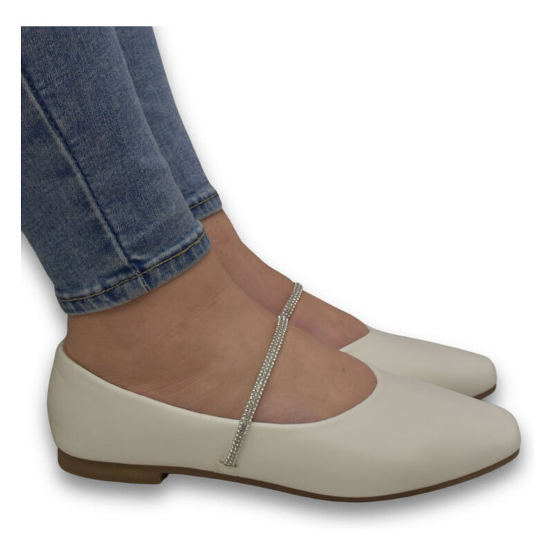 SS Dámske biele baleríny JOELA 62966528