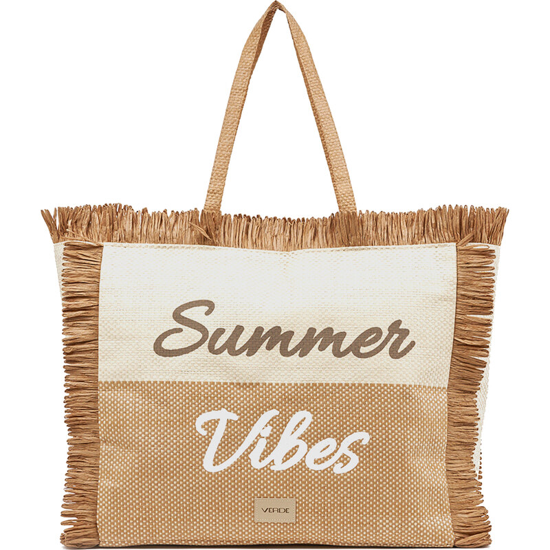 Verde Dámska plážová taška 14-0348 beige 66581916