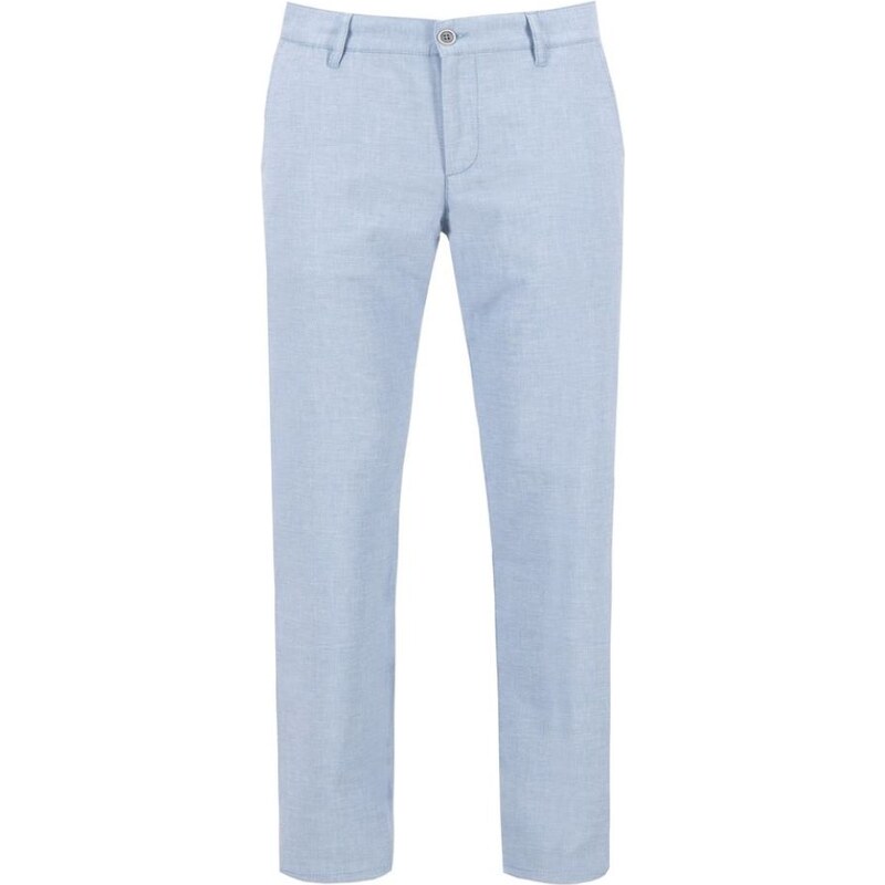 Pánske modré Luxury bavlna-ľan nohavice ALBERTO regular fit 62971775