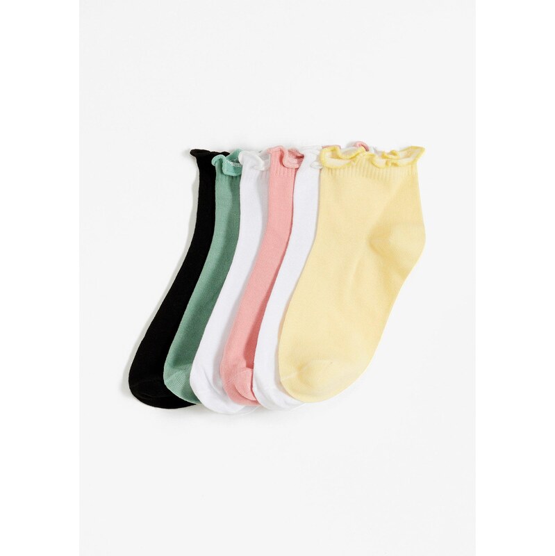 bonprix Krátke ponožky s bio bavlnou (6 ks), farba biela 62972062