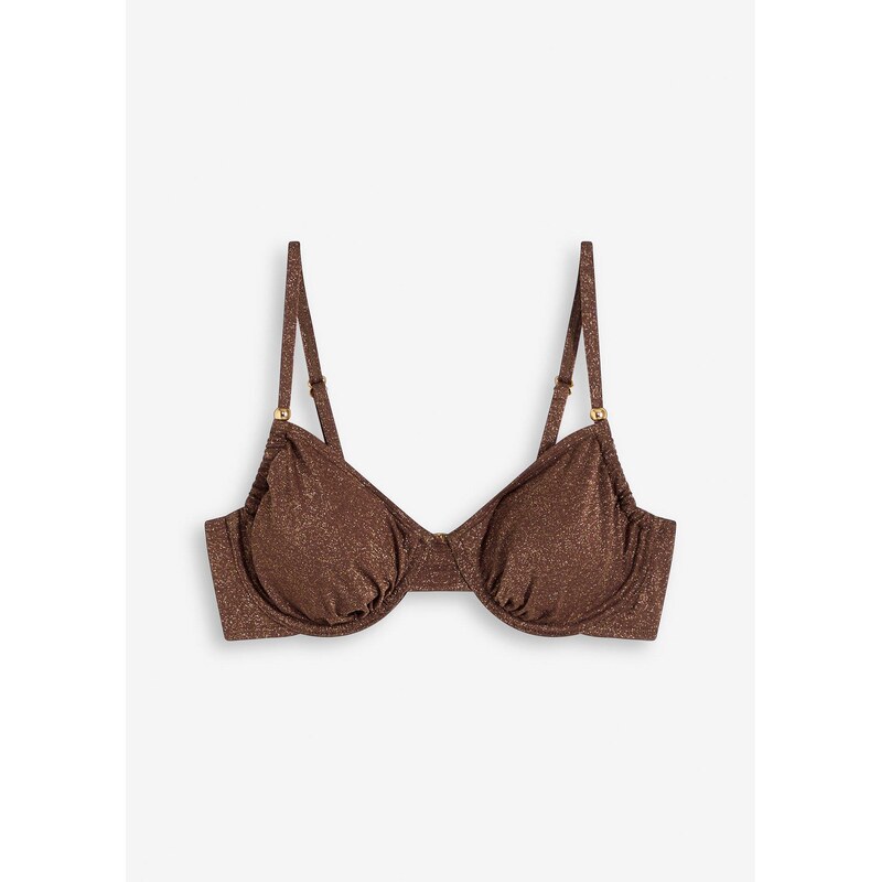 bonprix Bikinová podprsenka s kosticami, z lesklého materiálu, farba 62972086