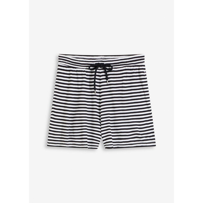 bonprix Plážové šortky z padavej viskózy, farba čierna 62972160