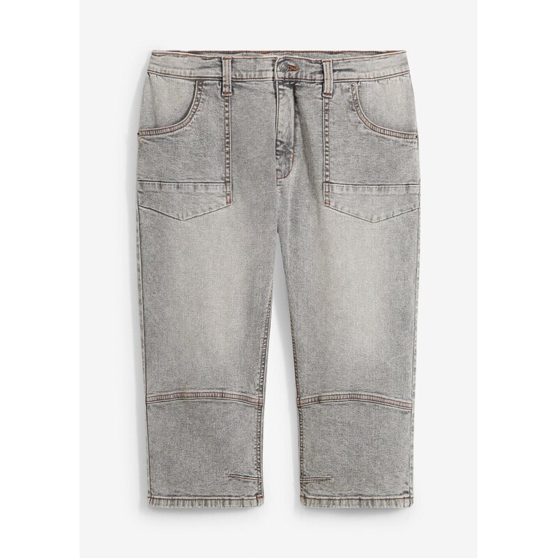 bonprix ¾ džínsy, Regular Fit, rovné, farba šedá 62972304
