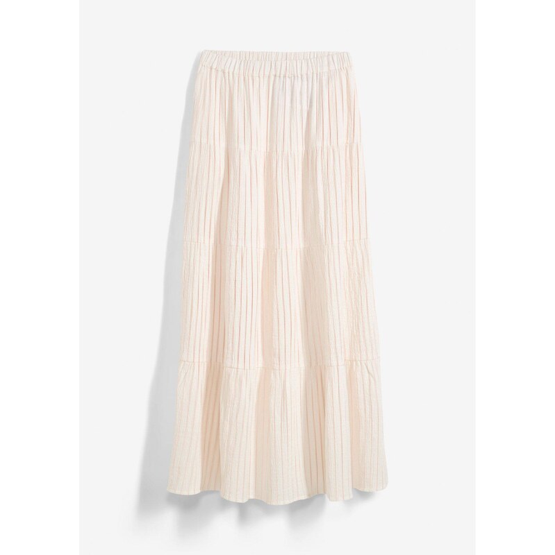 bonprix Maxi sukňa, pásikovaná, z čistej bavlny, farba ružová 62972355