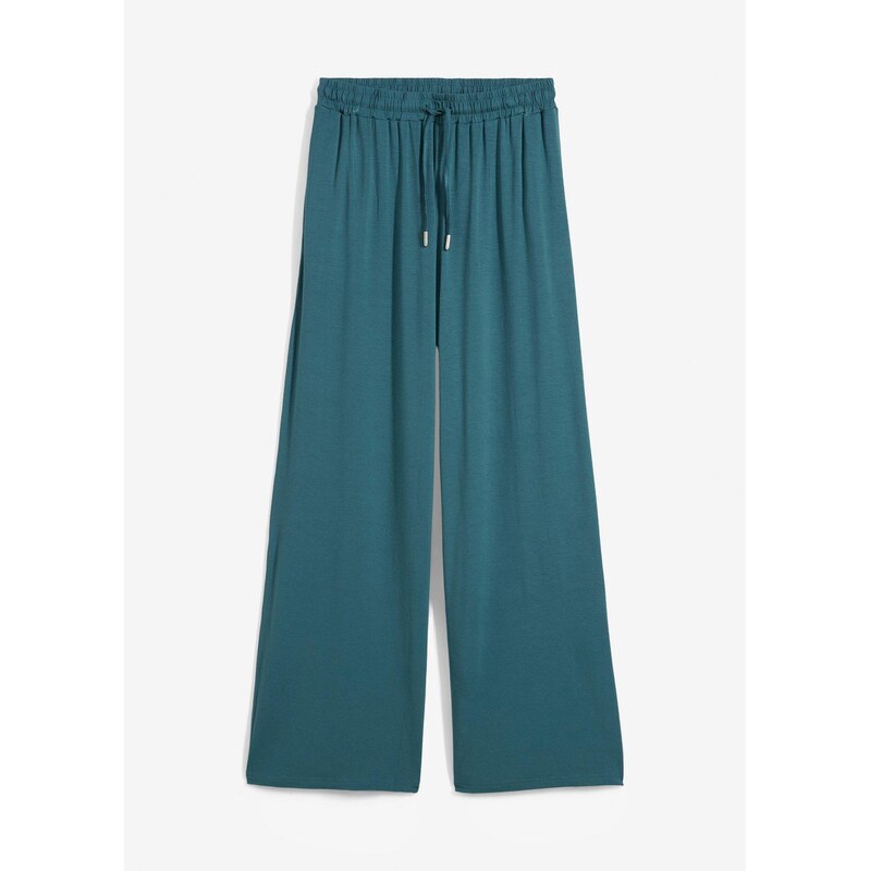 bonprix Džersejové nohavice z padavej viskózy, farba modrá 62972372