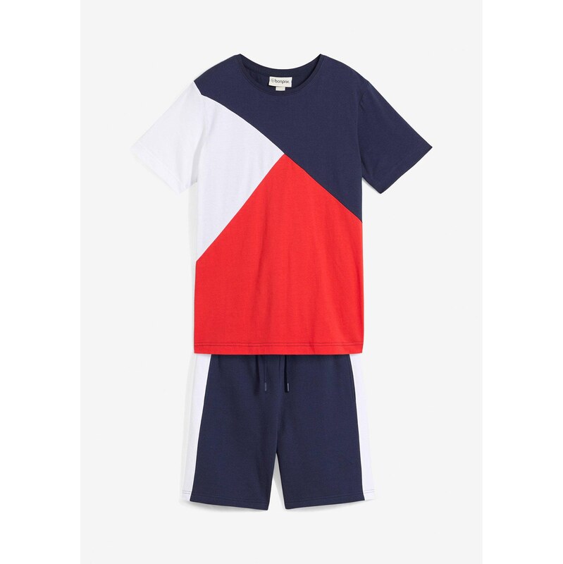 bonprix Tričko a teplákové bermudy (2-dielna sada) z čistej bio bavlny 62972396
