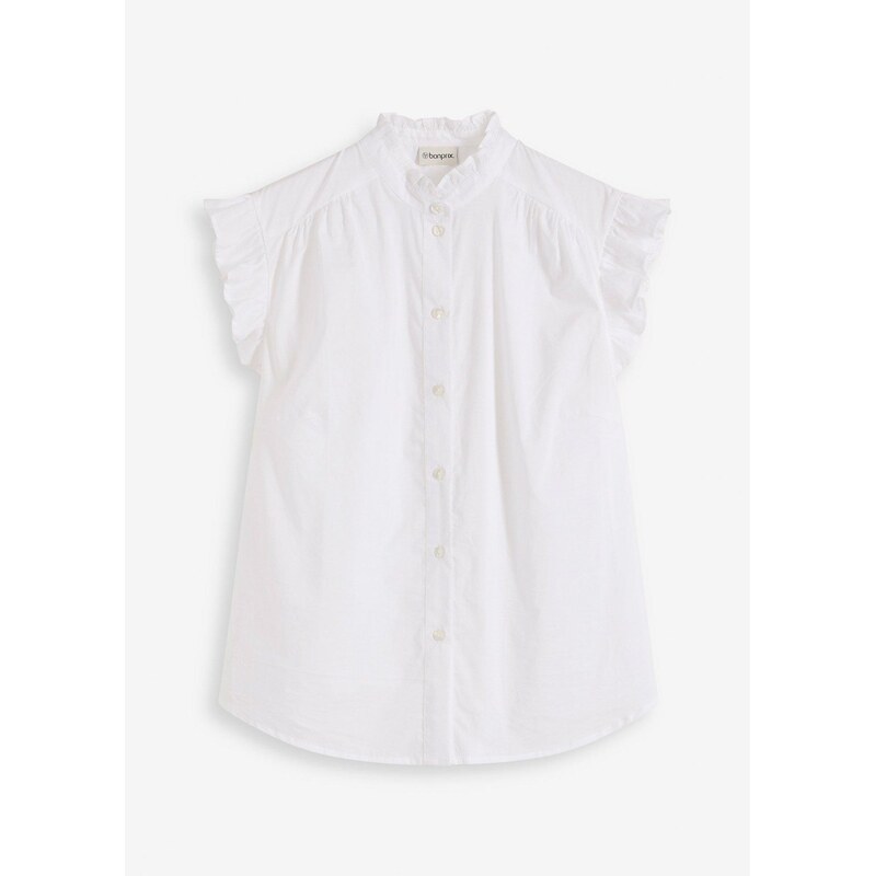 bonprix Ľahká blúzka bez rukávov, farba biela 62972662