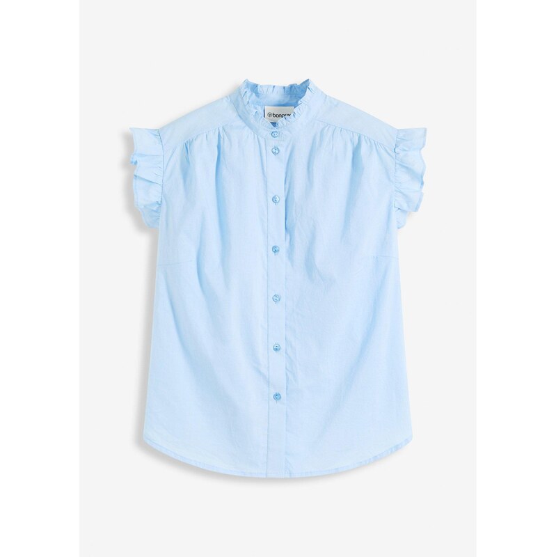 bonprix Ľahká blúzka bez rukávov, farba modrá 62972663