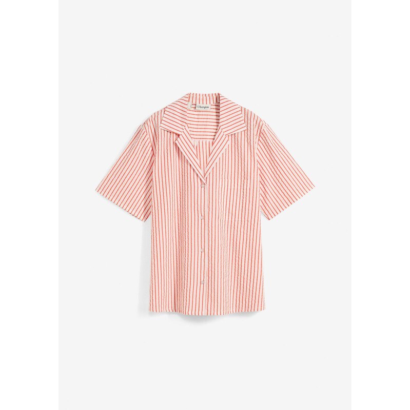 bonprix Košeľová blúzka z čistej bavlny, farba biela 62972786