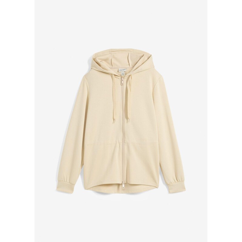 bonprix Mikinová bunda, farba béžová 62972839