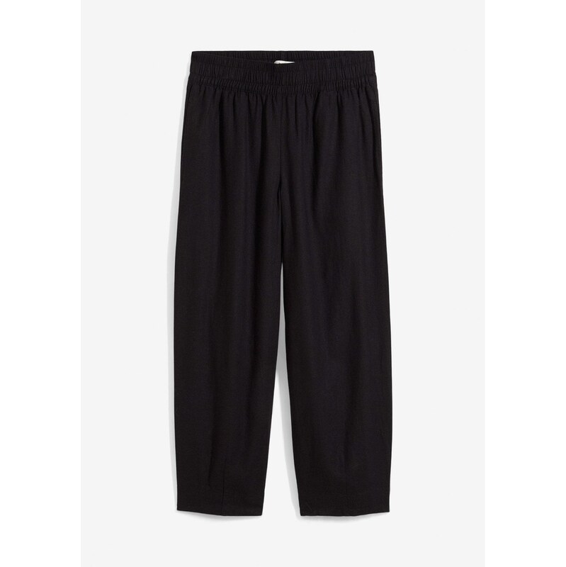 bonprix Nohavice, voľné, s plátnom, 7/8 dĺžka, farba čierna 62972865