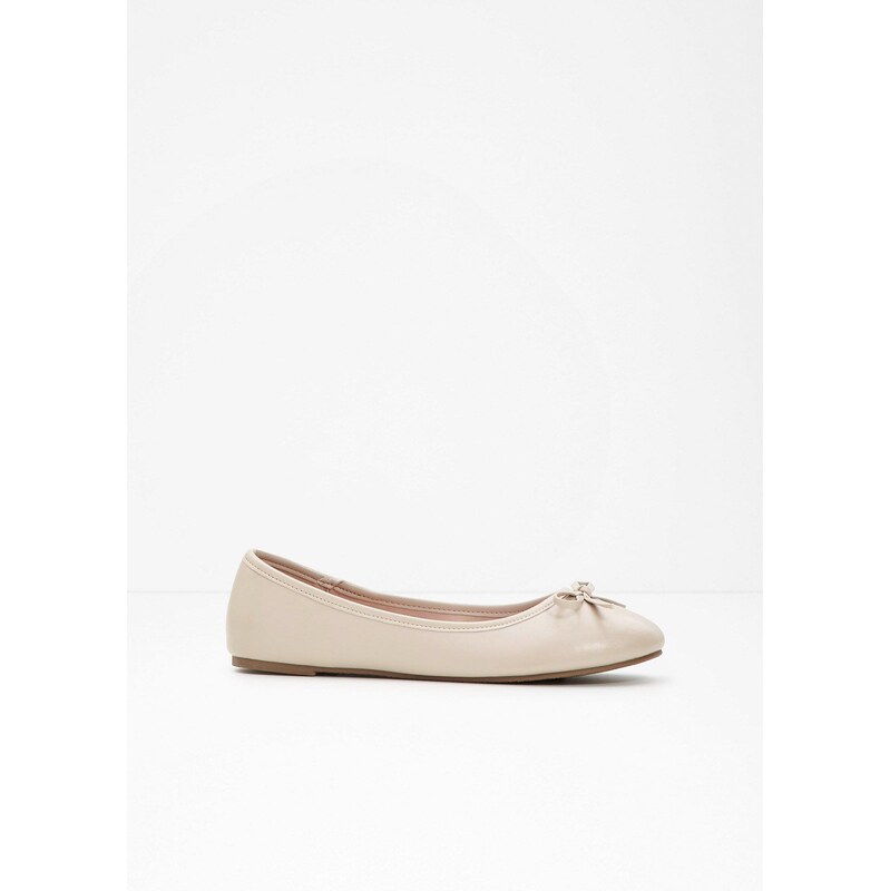 bonprix Baleríny s mašľou, farba béžová 62972882