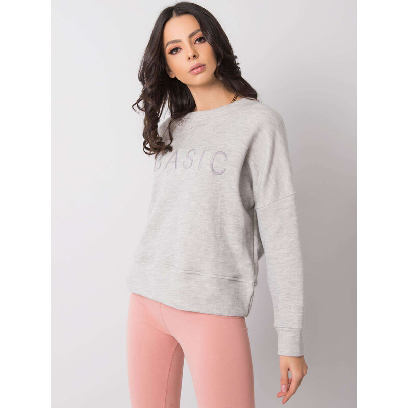 Svetlosivá dámska mikina s nápisom BASIC RV-BL-6080.19-gray 20797557