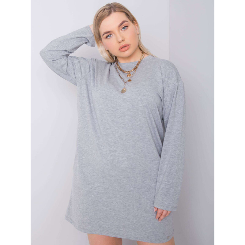 BASIC FEEL GOOD Šedé basic šaty s dlhým rukávom RV-SK-6321.93-grey 23168298
