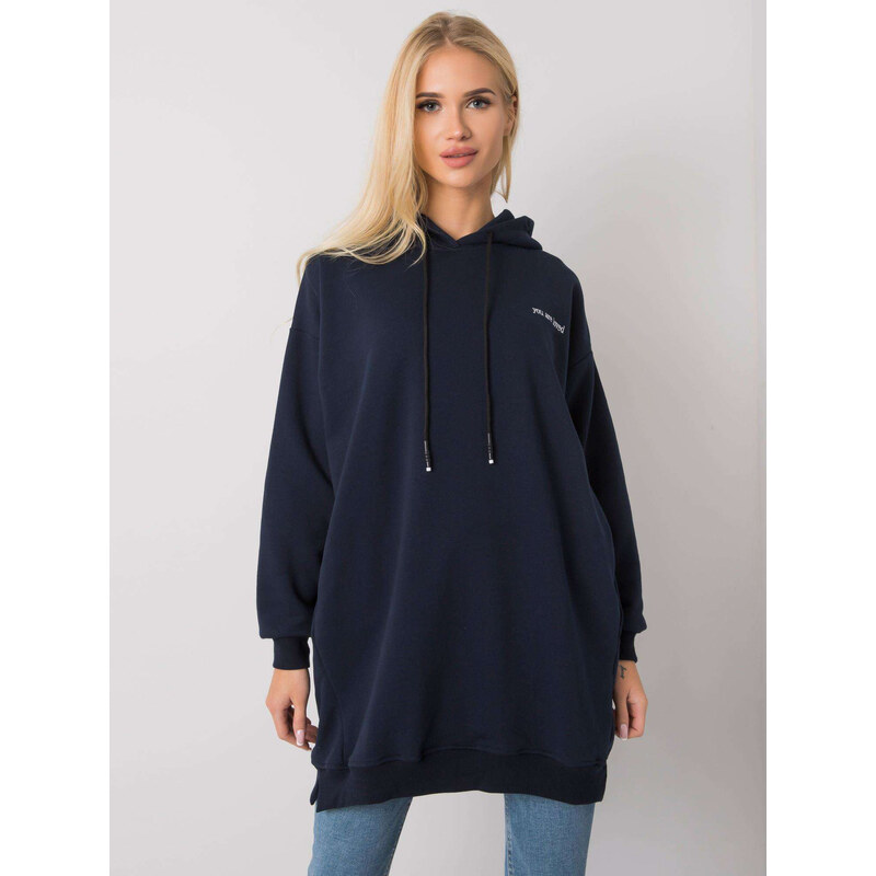 RELEVANCE Tmavo modrá dámska dlhá mikina s kapucňou RV-BL-7097.26-blue 57948266