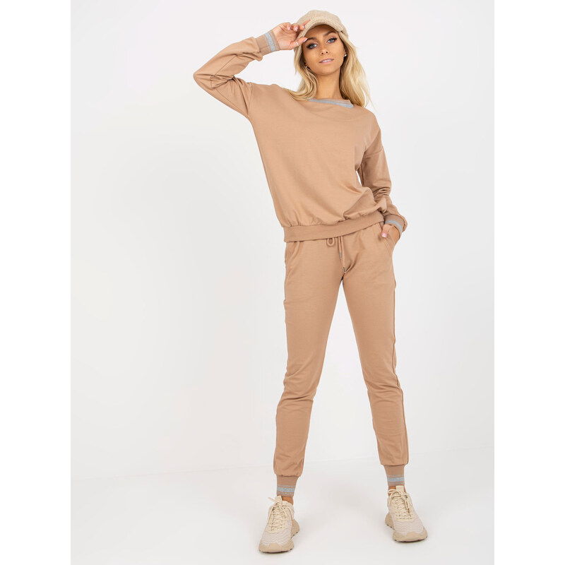 RELEVANCE Svetlohnedá tepláková súprava -RV-KMPL-8365.24P-camel 57950942