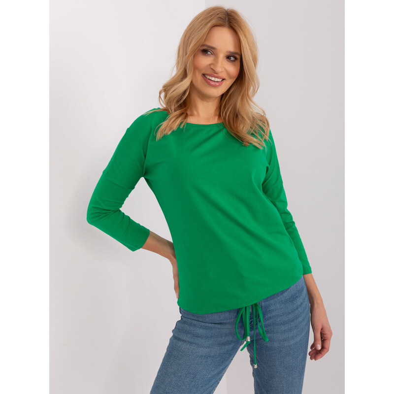 BASIC FEEL GOOD Zelené tričko s 3/4 rukávom RV-BZ-4691.49-green 48267255