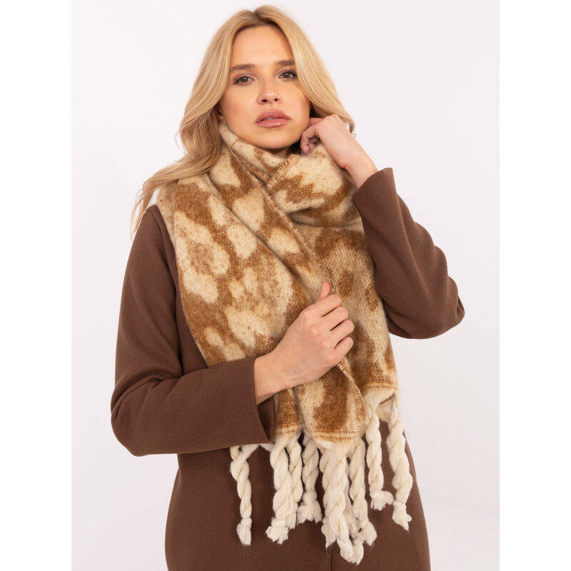 ITALY MODA Béžový dámsky šál so zvieracou potlačou AT-SZ-416.31P-beige 66149207