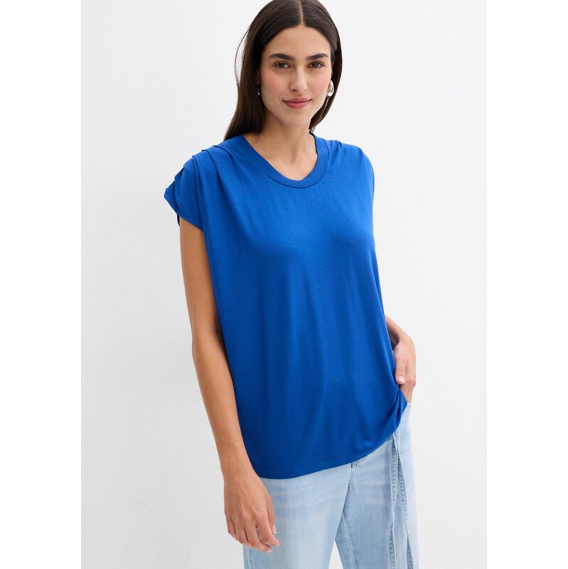 bonprix Tričko z padavého viskózového mixu, farba modrá 62972240