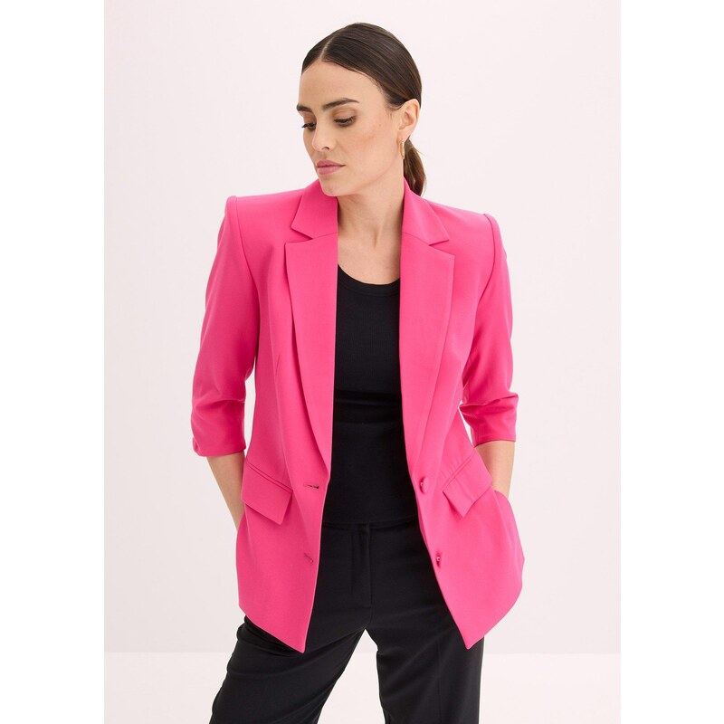 bonprix Blejzer s módne zvýraznenými pleciami, farba ružová 62972287