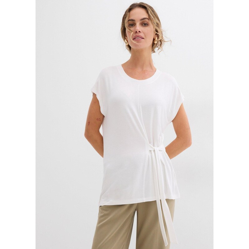 bonprix Tričko z mäkkého viskózového mixu, farba biela 62972480