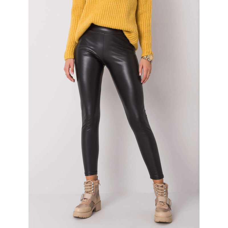 BASIC Dámske čierne lesklé legíny RV-LG-6007.11-black 19927758