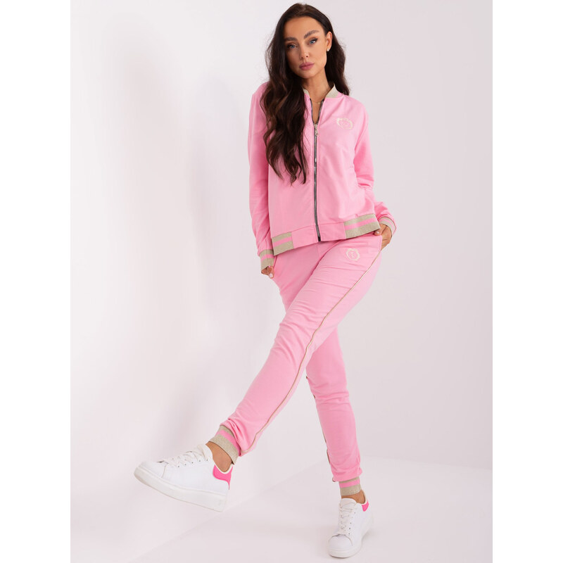 RELEVANCE Ružová tepláková súprava na zips RV-KMPL-7785.91P-pink 57952780