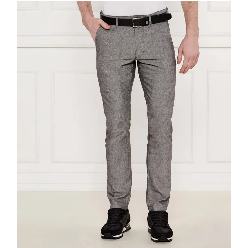 BOSS ORANGE Chino nohavice | Slim Fit | s prímesou ľanu 62976080