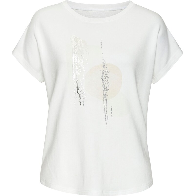 LASCANA Tričko béžová / strieborná / biela 62978023