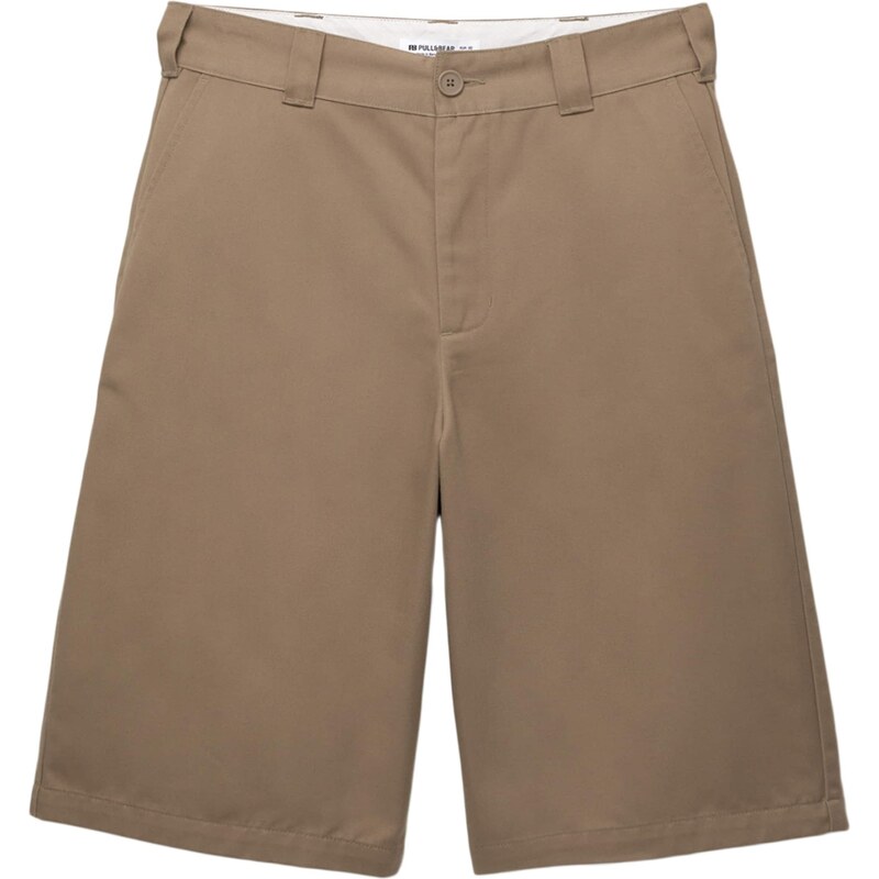 Pull&Bear Chino nohavice tmavobéžová 63166792